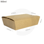 900ml Kraft Paper Lunch Box 200/ctn