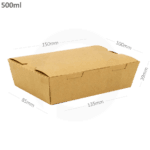 500ml A Kraft Paper Lunch Box 200ctn