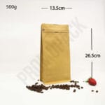 500g Kraft Flat Bottom Ziplock Valve Bag 300ctn