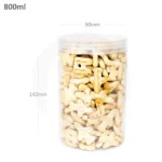 800 ml 90mm PET Plastic Jar Clear PP Cap 100ctn