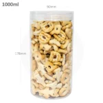 1000 ml 90mm PET Plastic Jar Clear PP Cap 50ctn