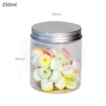 250ml/70mm PET Plastic Jar Alu Cap 100/ctn