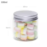 100ml60mm PET Plastic Jar Alu Cap 100ctn