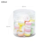 100ml/60mm PET Plastic Jar Clear PP Cap 100/ctn