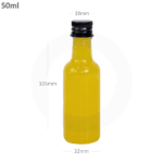 50ml PET Plastic Bottle Matte Black Alu Cap 500ctn