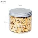 400ml90mm PET Plastic Jar Alu Cap 100ctn
