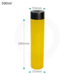 500ml PET Plastic Bottle with Black PP Cap 100ctn