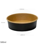 Black - 500ml Kraft Paper Salad Bowl 300ctn