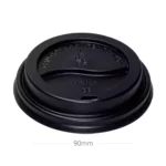 90mm PS Plastic Black No Cap Lid 1000/ctn