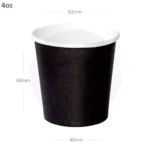 Black - 4oz Single Wall White Paper Cup 1000ctn
