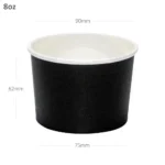 Black - 8oz White Paper Soup Cup 500/ctn