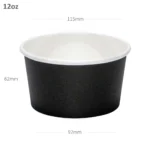 Black - 12oz White Paper Soup Cup 500ctn