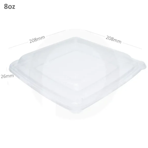 208mm PET Plastic Sugarcane Bowl Lid 300/ctn