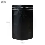 500g Black Stand Up Ziplock Valve Bag 300ctn