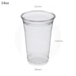 14oz92mm PET Plastic Cup 1000ctn