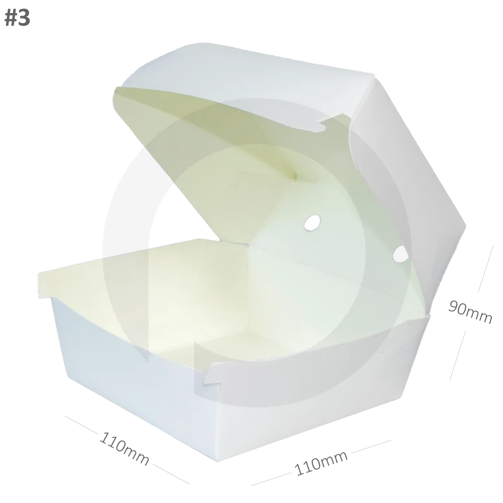 #3 Burger White Paper Box 200/ctn - Image 1