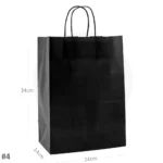 Black - #4 White Paper Twisted Handle Bag 200ctn