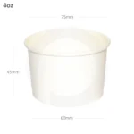 4oz White Paper Ice Cream Cup 1000/ctn