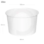 10oz White Paper Ice Cream Cup 1000/ctn
