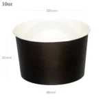 Black - 10oz White Paper Ice Cream Cup 1000ctn