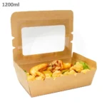 1200ml W Kraft Paper Window Lunch Box 200ctn - Image 2
