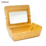 1200ml W Kraft Paper Window Lunch Box 200ctn - Image 3