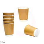 12oz Double Wall White Kraft Paper Cup 500/ctn - Image 2