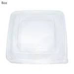 208mm PET Plastic Sugarcane Bowl Lid 300/ctn - Image 2
