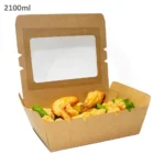 2100ml W Kraft Paper Window Lunch Box 200/ctn - Image 2