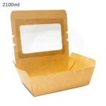 2100ml W Kraft Paper Window Lunch Box 200/ctn - Image 3