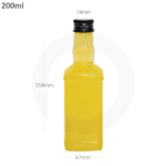 200ml PET Plastic Bottle with Black Alu Cap 200/ctn