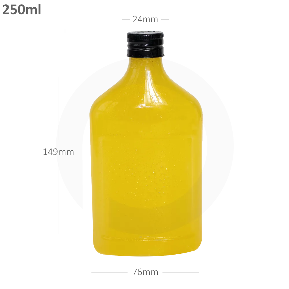 250ml D PET Plastic Cold Brew Bottle Black Alu Cap 200/ctn - Image 1