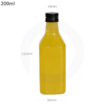 200ml PET Plastic Bottle with Black Alu Cap 200/ctn