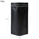 500g Black Stand Up Ziplock Valve Bag 300ctn
