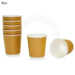 8oz Double Wall White Kraft Paper Cup 500ctn - Image 3