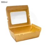 900ml W Kraft Paper Window Lunch Box 200/ctn - Image 3