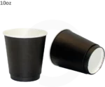 Black - 10oz Double Wall White Paper Cup 500ctn - Image 2