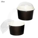 Black - 10oz White Paper Ice Cream Cup 1000ctn - Image 2