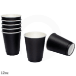 Black - 12oz Double Wall White Paper Cup 500ctn - Image 3