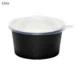 Black - 12oz White Paper Soup Cup 500ctn - Image 2