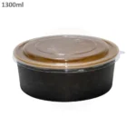 Black - 1300ml Kraft Paper Salad Bowl 300ctn - Image 2