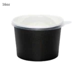 Black - 16oz White Paper Soup Cup 500/ctn - Image 2