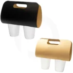 Black - 2 Cup Kraft Paper Holder 24×39cm 500/ctn - Image 2