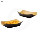 Black - #3 Kraft Paper Food Tray 500ctn - Image 3
