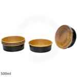 Black - 500ml Kraft Paper Salad Bowl 300ctn - Image 3