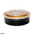 Black - 500ml Kraft Paper Salad Bowl 300ctn - Image 2