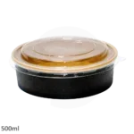 Black - 500ml Kraft Paper Salad Bowl 300ctn - Image 2