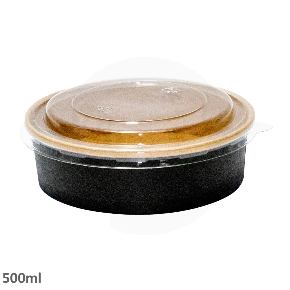 Black - 500ml Kraft Paper Salad Bowl 300ctn - Image 2