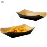 Black - #6 Kraft Paper Food Tray 500ctn - Image 2