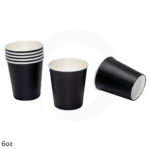 Black - 6oz Single Wall White Paper Cup 1000ctn - Image 2